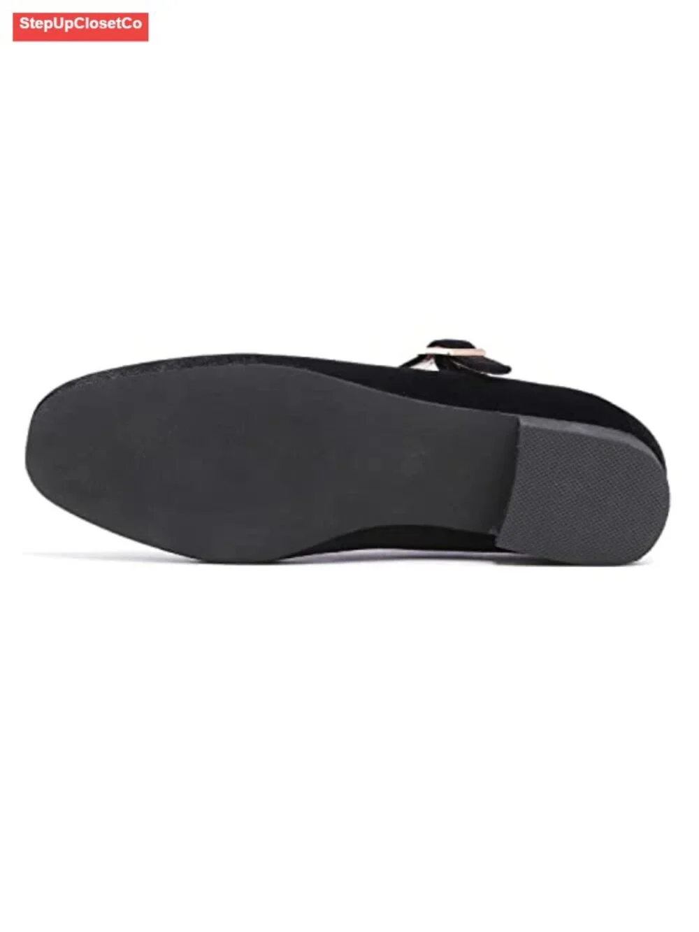 Women's Mary Jane Square Toe Low Heel Slip On Flats with Buckle